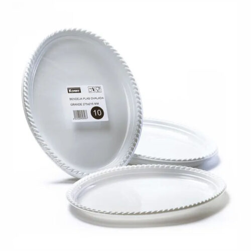 BANDEJA PLÁSTICO OVALADA GRANDE 275x215mm - 10Uds. C/50