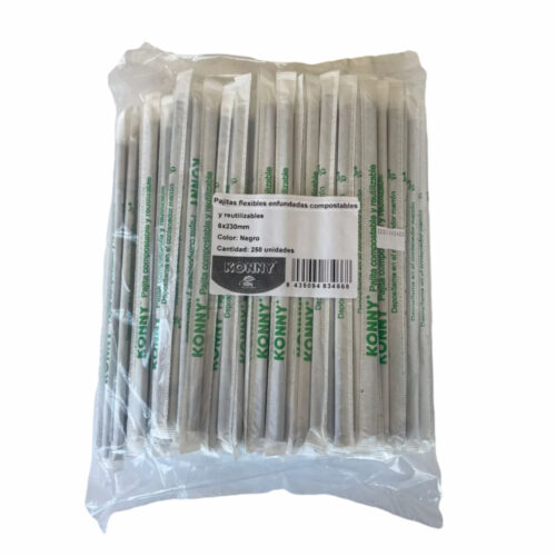 CAÑITA PLA FLEXIBLE NEGRA ENFUNDADA 6x23 - 250Uds. C/8