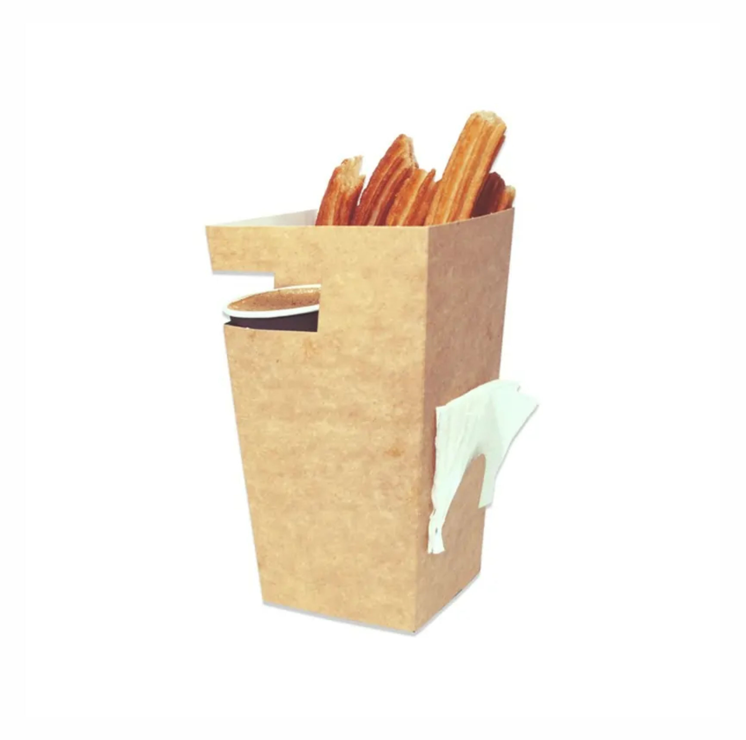 ENVASE CARTÓN KRAF CHURROS Y VASO - 50Uds. C/10