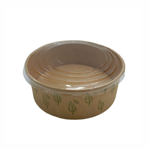 ENSALADERA CARTÓN KRAF REDONDA + TAPA 1000cc./33oz. - 50Uds. C/6