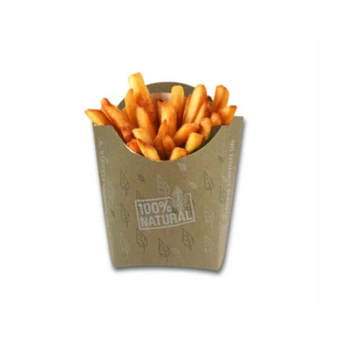 ENVASE CARTÓN KRAFT PATATAS FRITAS - 100Uds. C/20 (115x82x98)