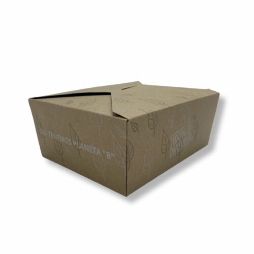 ENVASE CARTÓN KRAFT TAKE AWAY 1400ml. - 50Uds. C/6 (155x120x65)