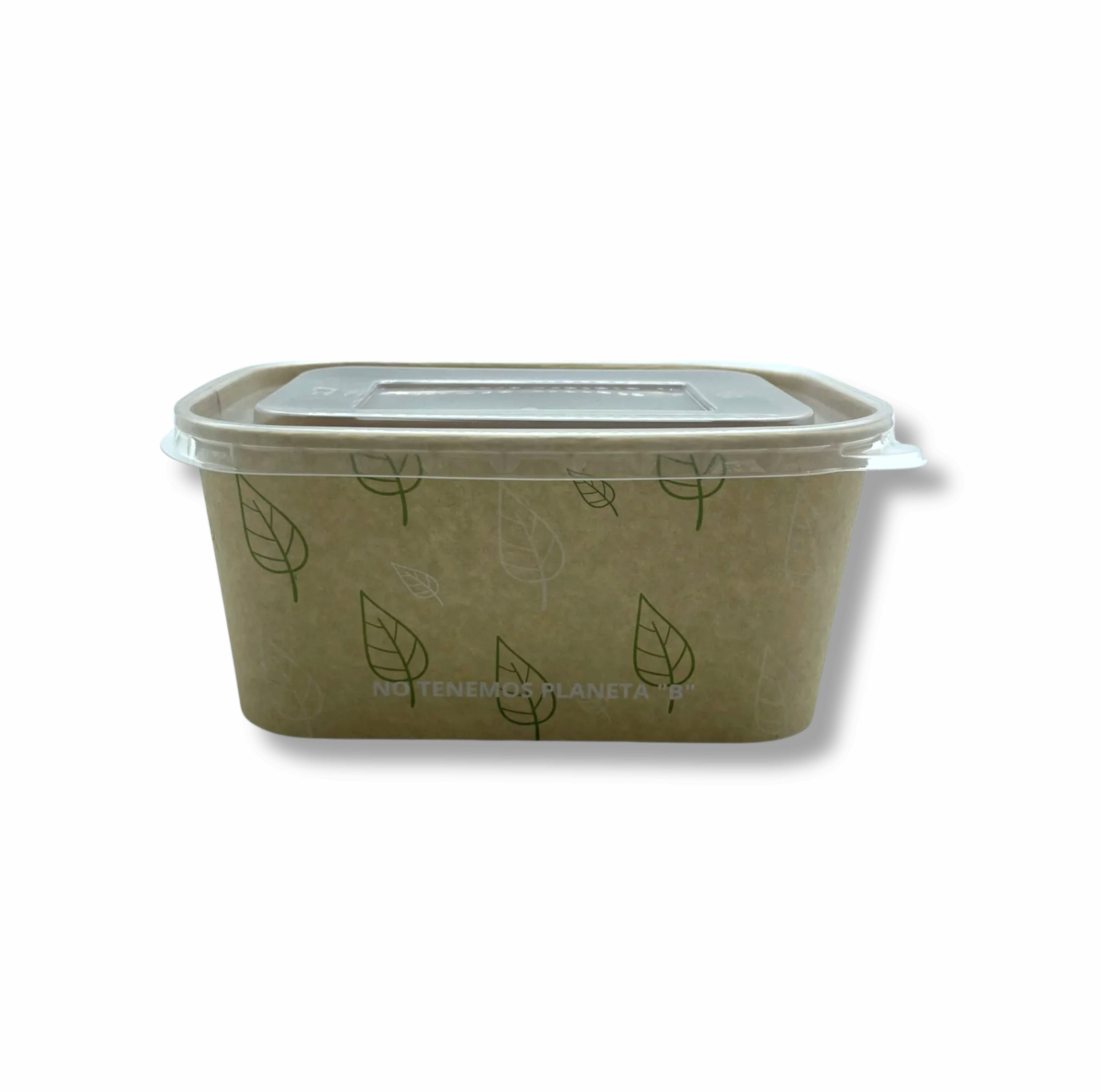 ENVASE RECTANGULAR DELUX KRAFT + TAPA 1000ml - 50Uds. C/4
