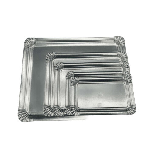 BANDEJA CARTÓN PASTELERÍA PLATA Nº10 - 25x34cm - 100Uds.