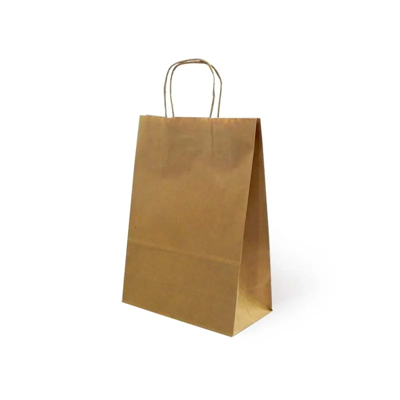 BOLSA PAPEL ASA RIZADA KRAFT 24x11x34 - 20Uds. C/10