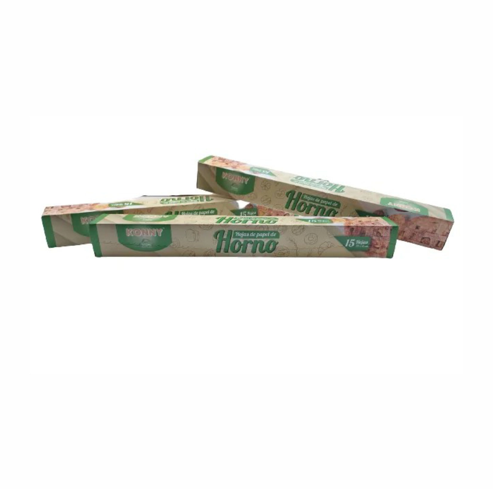 PAPEL HORNO DOMÉSTICO KONNY 38x42cm - 15 HOJAS - 1Ud. C/24