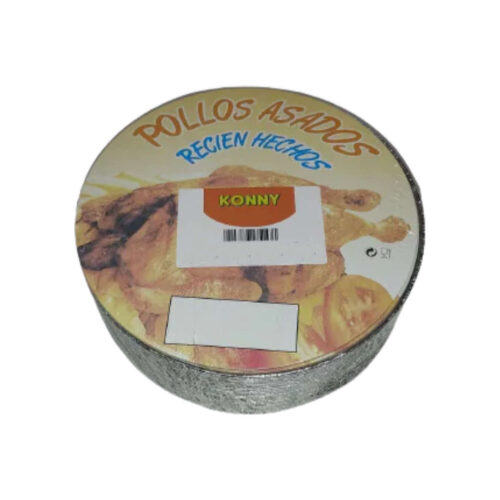ENVASE DE ALUMINIO 1/2 POLLO + TAPA - 450Uds. KONNY