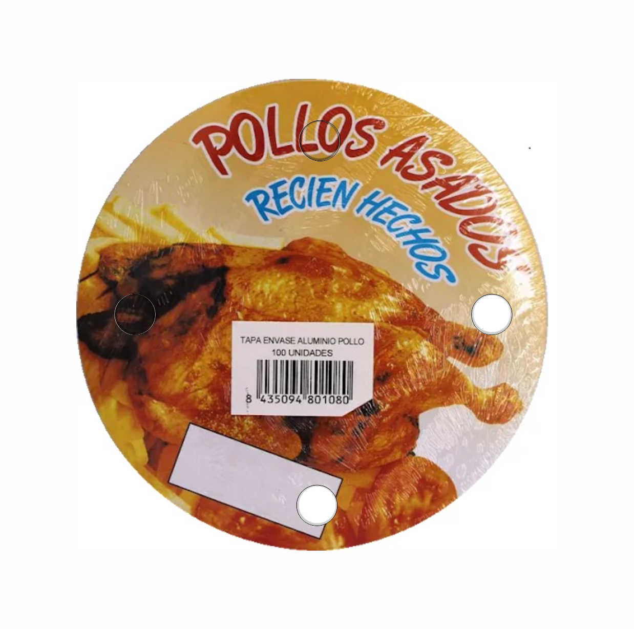 TAPA ENVASE POLLO CON AGUJEROS 200mm - 600Uds.