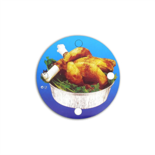 TAPA ENVASE POLLO IMPRESIÓN CUBIERTOS CON AGUJEROS - 600Uds.