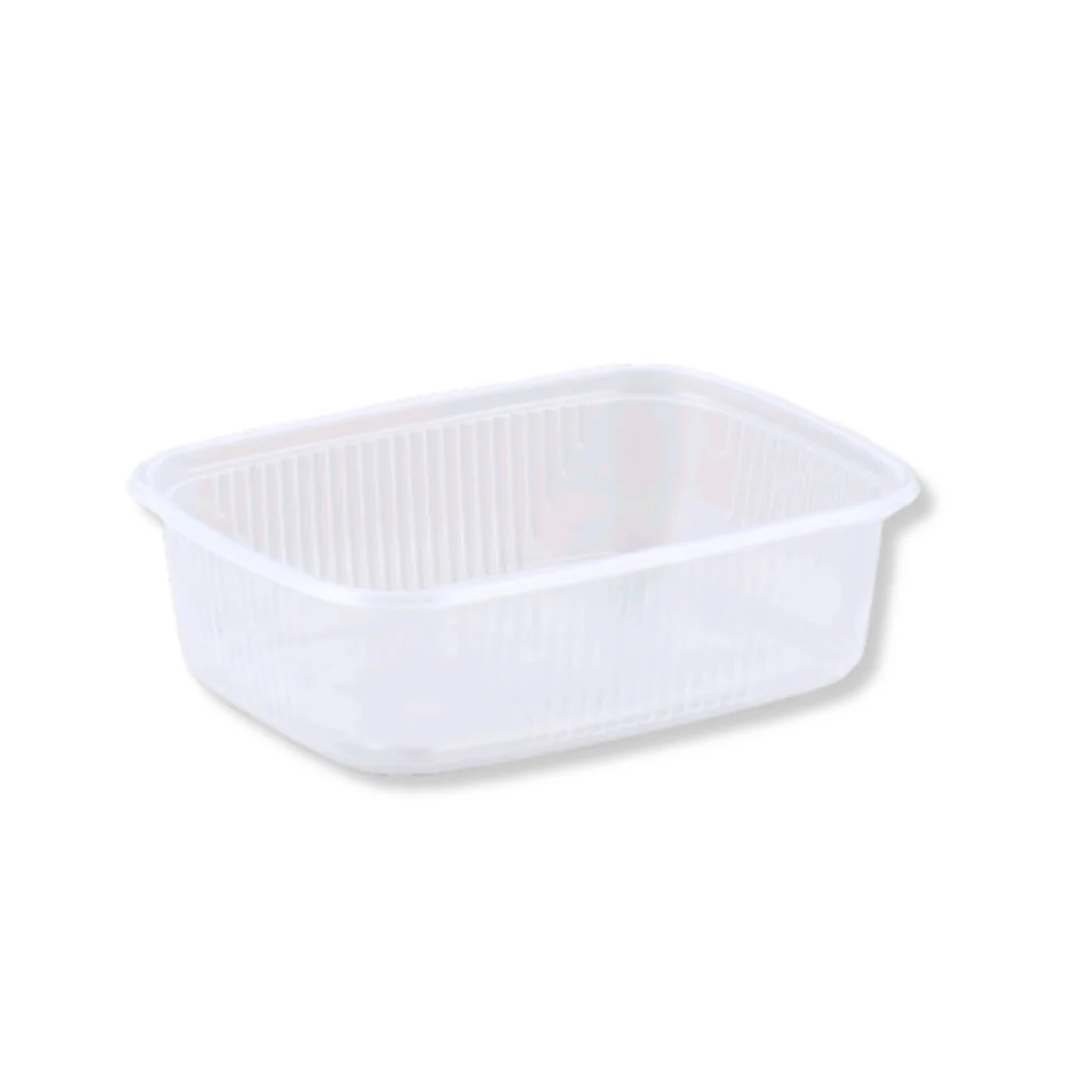TARRINA RECTANGULAR 150ml PP TRANSPARENTE SIN TAPA – 108x88x32mm – 1000Uds. (TT)