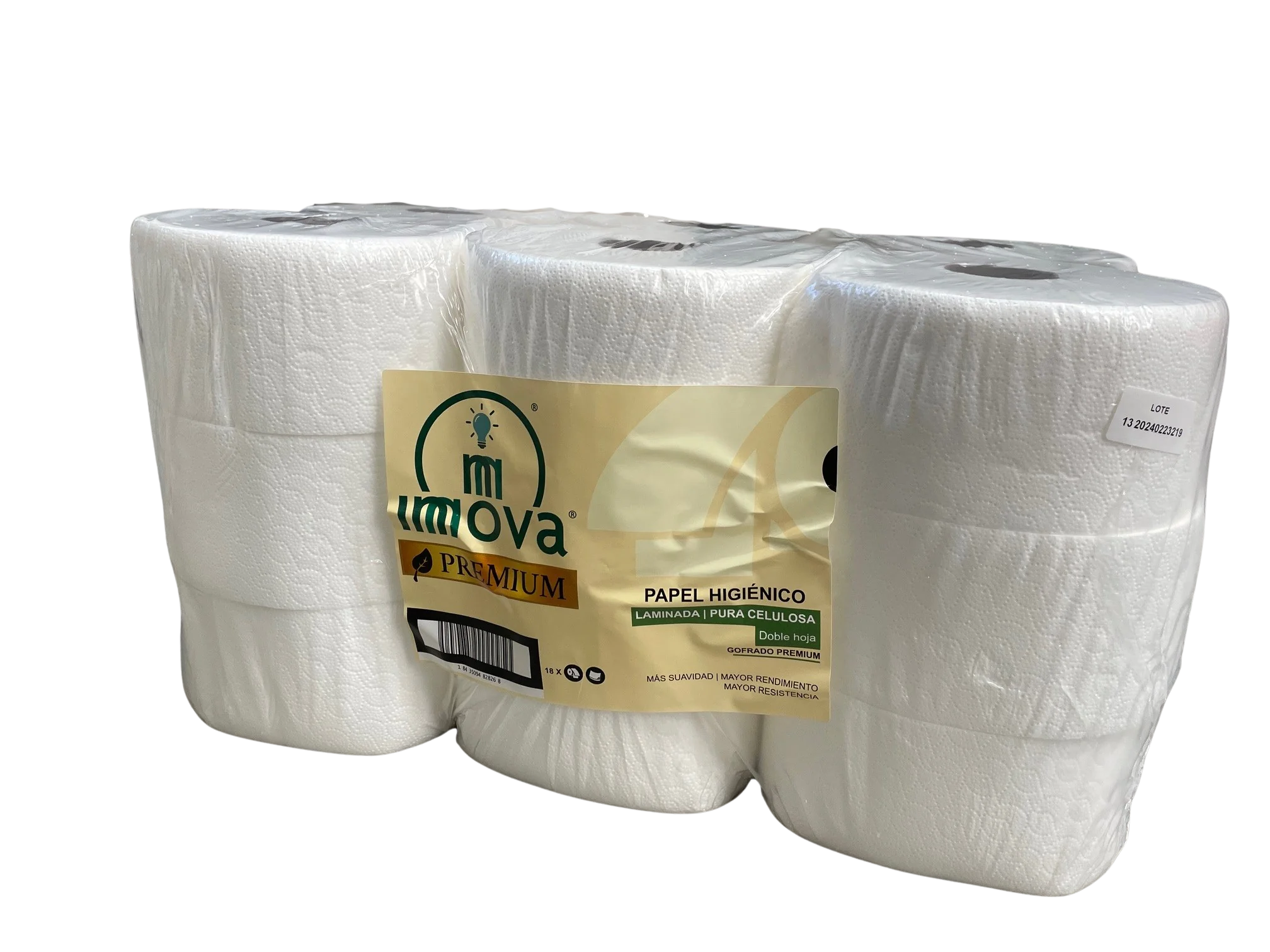PAPEL HIGIÉNICO INDUSTRIAL INNOVA PREMIUM PASTA LAMINADA 240gr. - 18 Rollos