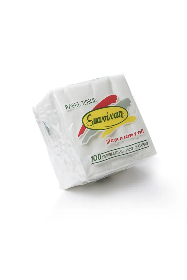 SERVILLETAS 33x33 BLANCA DOBLE CAPA SUAVIVAN - 27 Paquetes