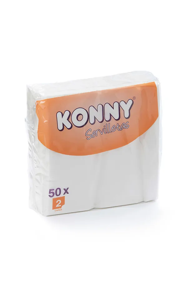 SERVILLETAS 40x40 BLANCA DOBLE CAPA KONNY 50Uds. - 48 Paquetes