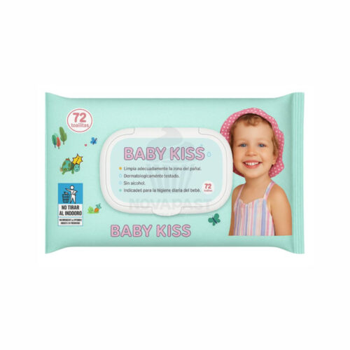 TOALLITAS HÚMEDAS PARA BEBÉ BABY KISS - 72Uds. - 12 Paquetes