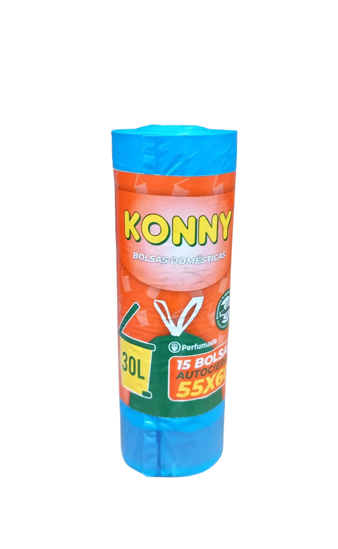 BOLSA BASURA 55x60 (30L.) AUTOCIERRE AZUL KONNY 15Uds. - 35 Rollos