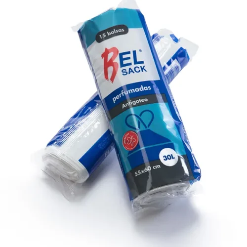 BOLSA BASURA 55x60 (30L.) AUTOCIERRE PERFUMADA BELSACK BLANCA 15Uds. - 48 Rollos