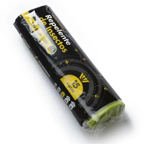 BOLSA BASURA 55x60 (30L.) AUTOCIERRE CON REPELENTE DE INSECTOS VERDE 15Uds. - 28 Rollos
