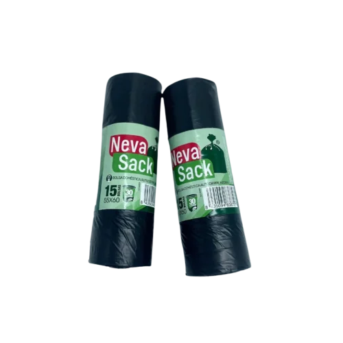 BOLSA BASURA 55x60 (30L.) AUTOCIERRE NEGRA NEVASACK 15Uds. - 35 Rollos