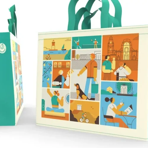 Alternative view of BOLSA RAFIA 45x38+18 REUTILIZABLE - 100Uds. GREEN BAG