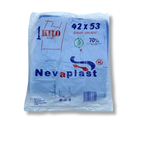 BOLSA ASA 42x53 AZUL 1KG - 20Uds. NEVAPLAST