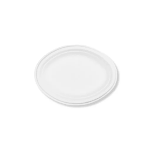 PLATO OVAL CAÑA DE AZUCAR BLANCO 26x20cm. - 50Uds. C/16