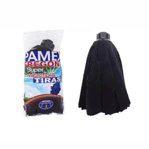 FREGONA MICROFIBRA TIRAS NEGRA PAMEX - 24Uds.