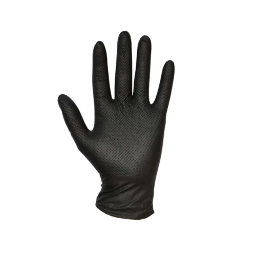 GUANTE DE NITRILO DIAMANTADO NEGRO - TALLA L - 50Uds. - 10 Paquetes